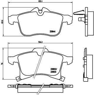 A.B.S. P 59 045 BREMBO BREMSBELÄGE, RICHTUNGSGEBUNDEN Bremsbelagsatz, Scheibenbremse